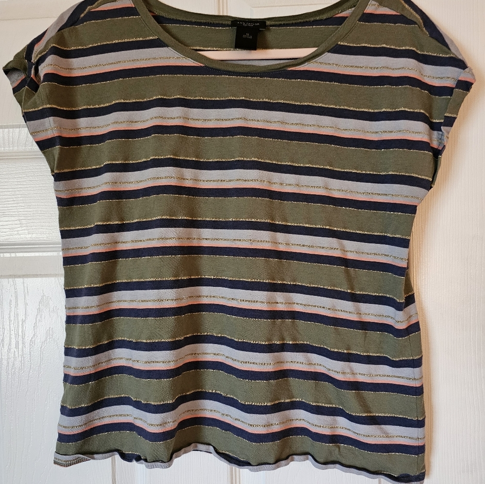 ANN TAYLOR Striped Tee Shirt size Medium